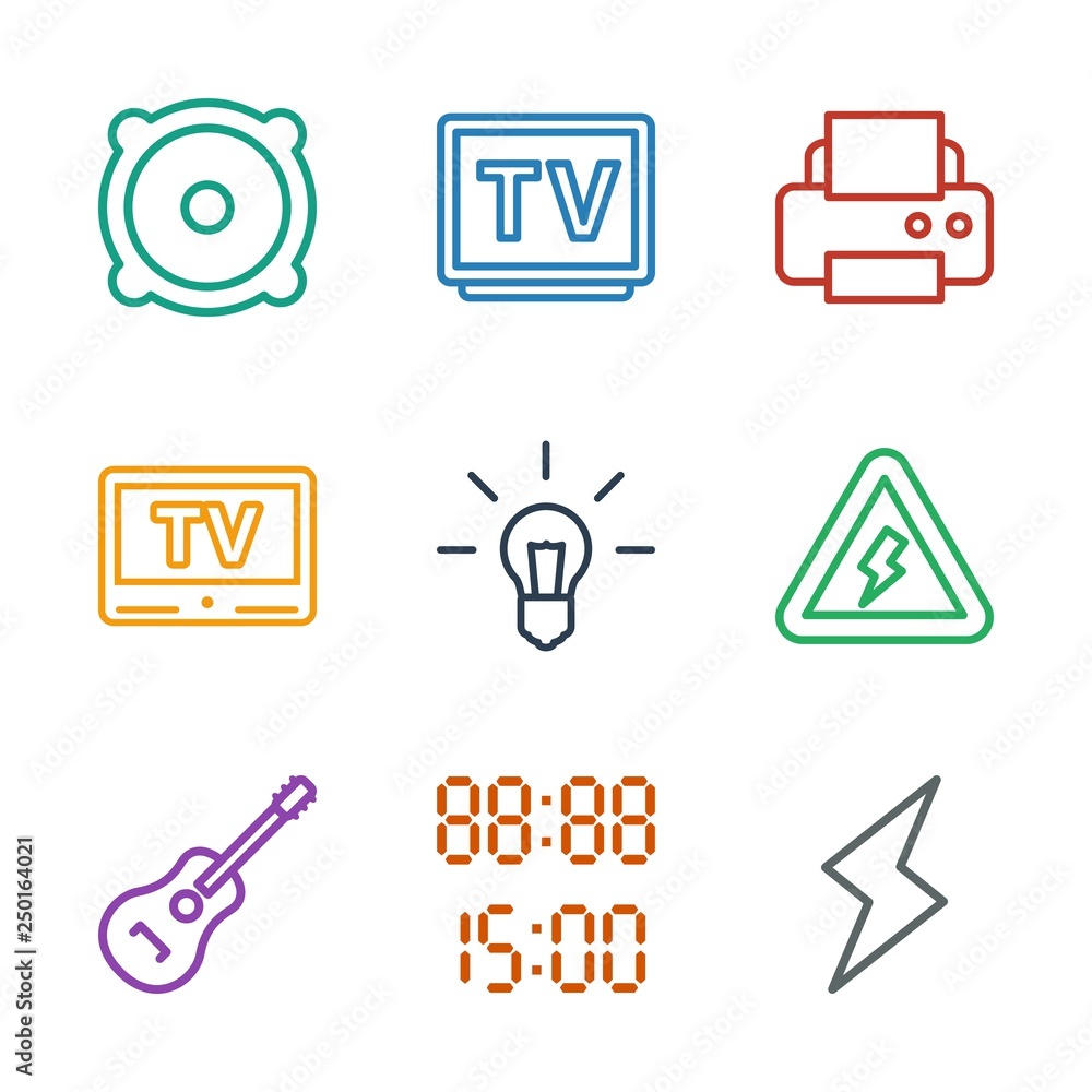 Fototapeta premium 9 electrical icons