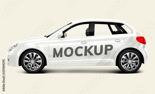 Obraz na płótnie White hatchback car