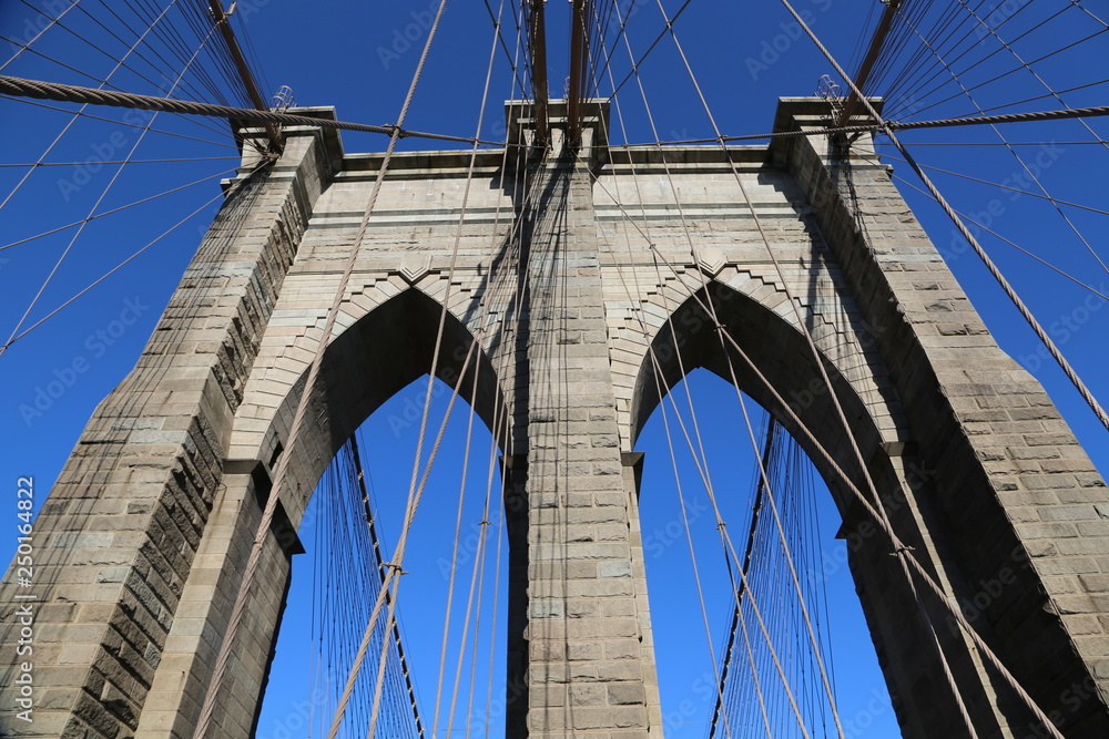 Fototapeta premium The pylon of Brooklyn Bridge, New York