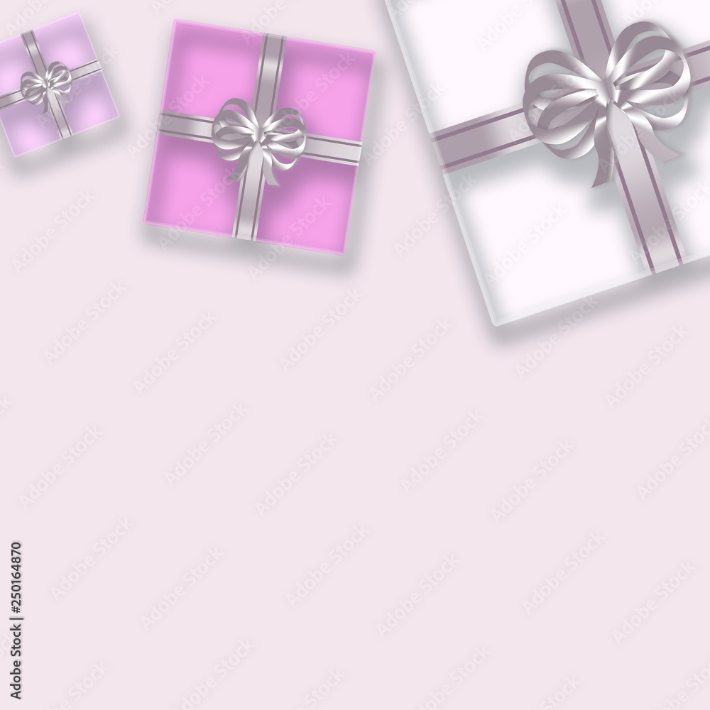 透明感のあるギフトボックスの背景 誕生日 バレンタインデー 母の日 クリスマス Ilustracion De Stock Adobe Stock
