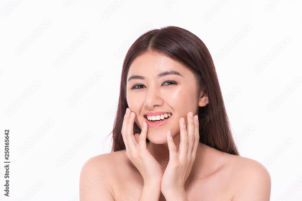 The concept of healthy beautiful woman. Beautiful women take care of skin health. Beautiful girl on white background. The concept of healthy beautiful woman. Beautiful women take care of skin health. Beautiful girl on white background.