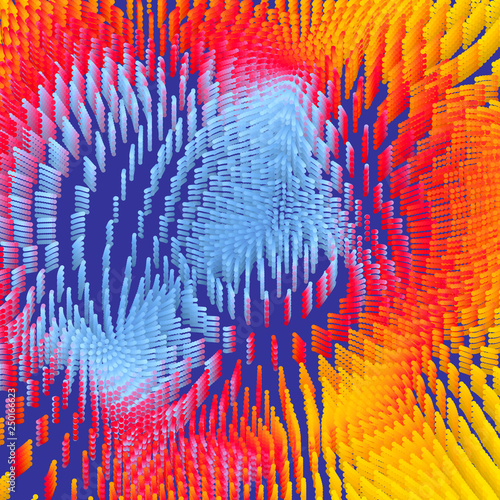 Abstract background. Technology style. 3d network design with particles. Vector illustration. Cover design template. Can be used for advertising, marketing, presentation.