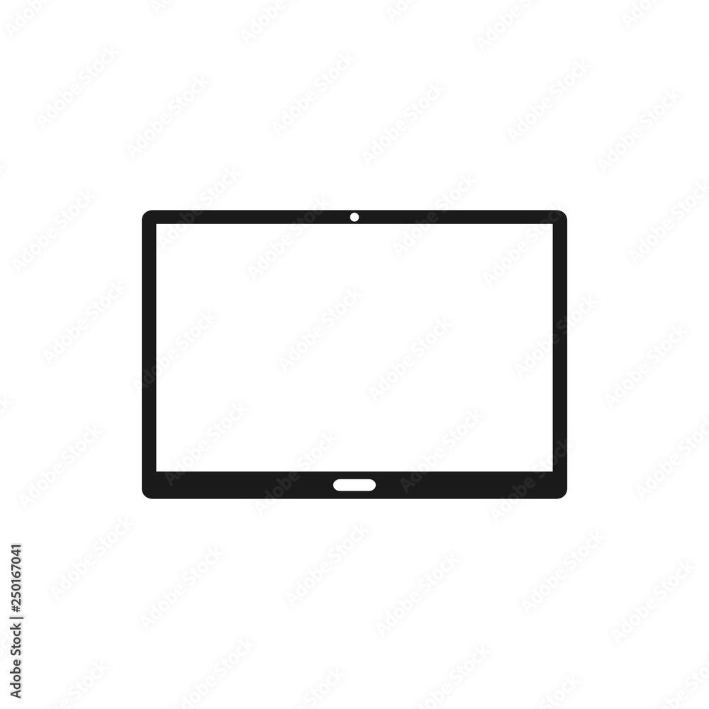 Tablet icon on white background. Vector illustration, flat design. Tablet icon on white background. Vector illustration, flat design.