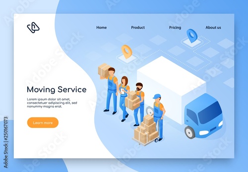 Moving Company Online Service Vector Website