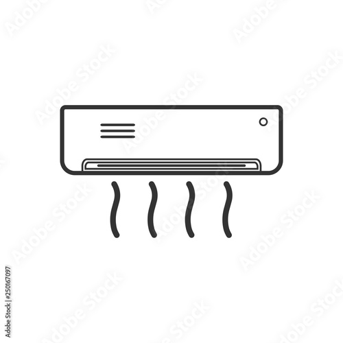 Split air conditioner icon. Vector illustration, flat design.