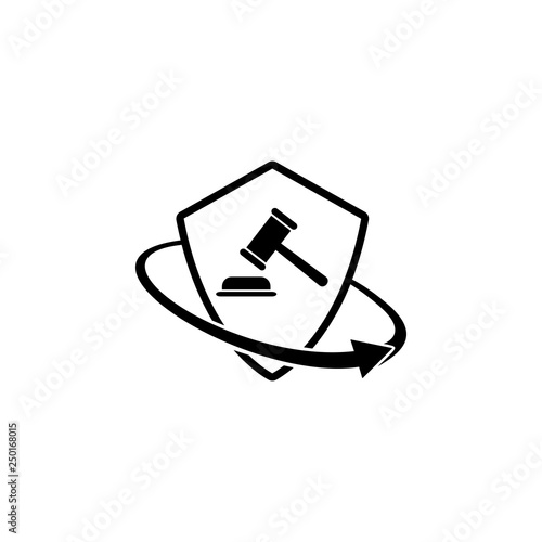law, legal expenses insurance. Element of insurance in shield icon. Premium quality graphic design icon. Signs and symbols collection icon for websites, web design, mobile app