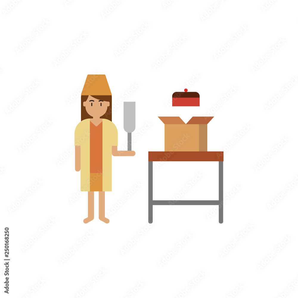 Fototapeta premium cake box, bakery color icon. Element of color bakery illustration. Premium quality graphic design icon. Signs and symbols collection icon for websites, web design, mobile app
