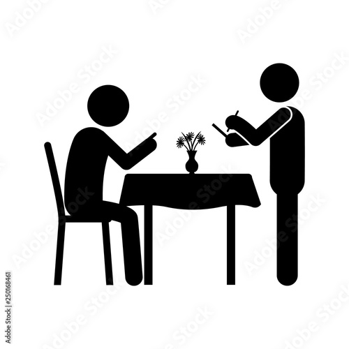 waiter, write order, man in restaurant icon. Element of dinner in a restaurant illustration. Premium quality graphic design icon. Signs and symbols collection icon for websites