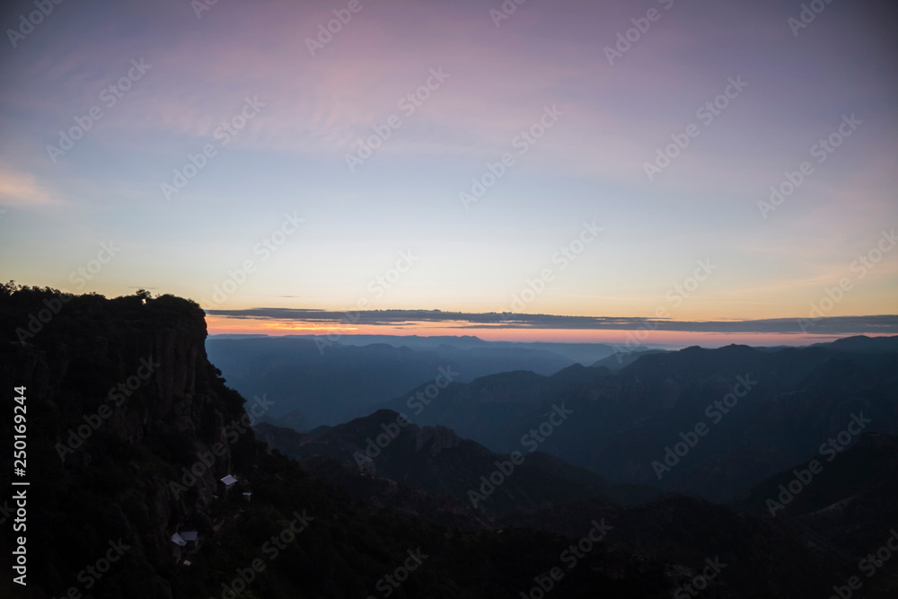 Obraz premium Sunrise on Sierra Tarahumara, Chihuahua, Mexico