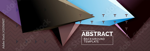 3d triangular shapes geometric background. Origami style pattern with triange shapes for decorative design. Poster design. Line design. Modern presentation template