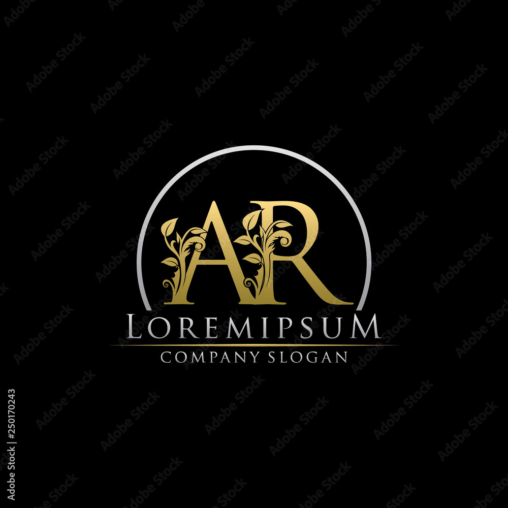 Luxury Gold AR Letter Logo