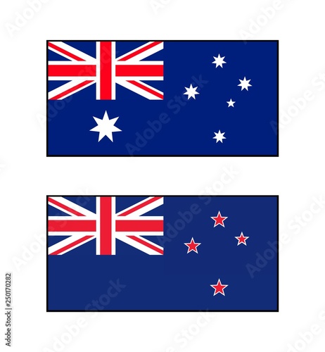 オーストラリア国旗とニュージーランド国旗