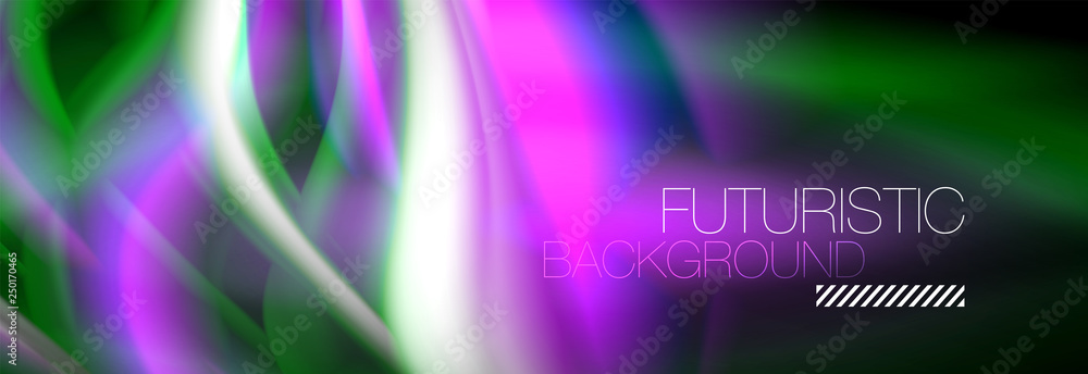 Fluid color neon wave lines background, neon liquid color futuristic paint template Fluid color neon wave lines background, neon liquid color futuristic paint template