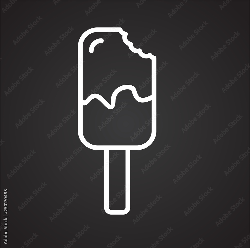 Ice cream outline icon on black background for graphic and web design, Modern simple vector sign. Internet concept. Trendy symbol for website design web button or mobile app Ice cream outline icon on black background for graphic and web design, Modern simple vector sign. Internet concept. Trendy symbol for website design web button or mobile app