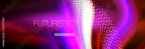 Fluid colors mixing glowing neon wave background, holographic texture