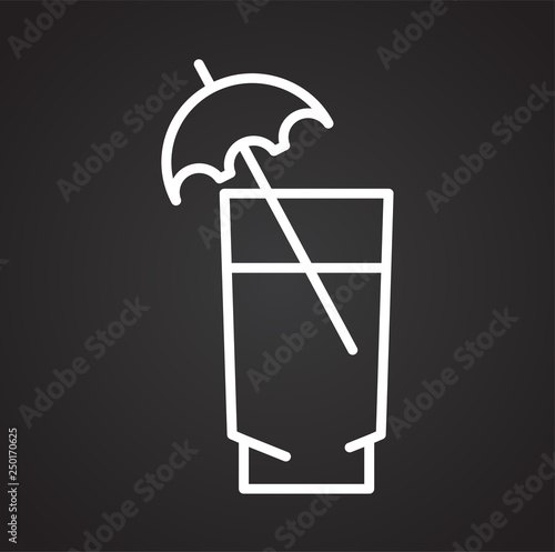 Fizzy drink icon on black background for graphic and web design, Modern simple vector sign. Internet concept. Trendy symbol for website design web button or mobile app