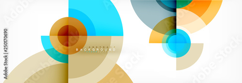 Minimal geometric circles and triangles abstract background, techno modern design, poster template