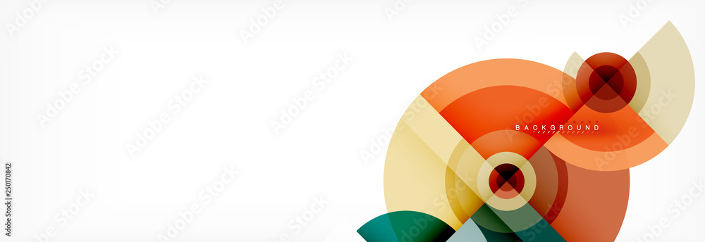 Round circles and triangles abstract background