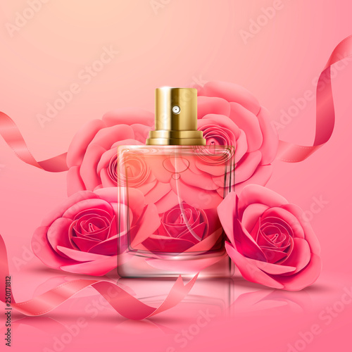Beautiful perfume glass bottle