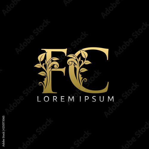 Luxury Gold FC Letter Logo
