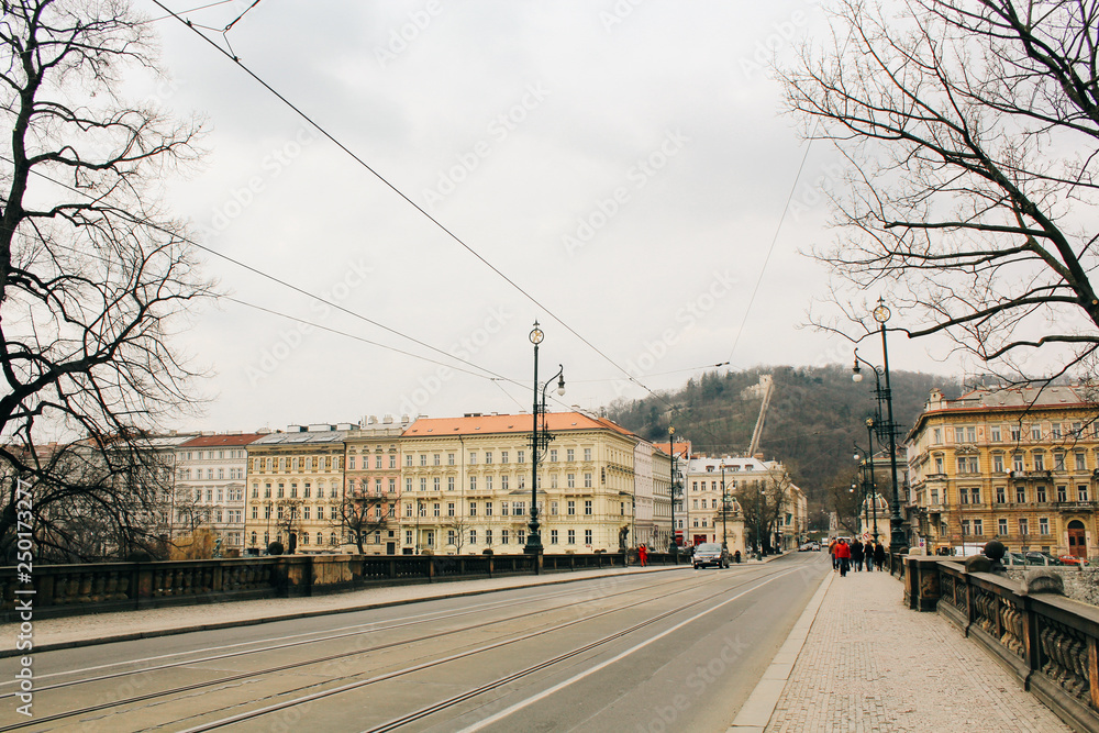 Prague, Czech Republic - 04 02 2013: Architecture, buildings and landmark. View of the streets of Praha