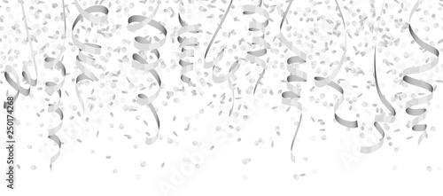 seamless colored confetti and streamers