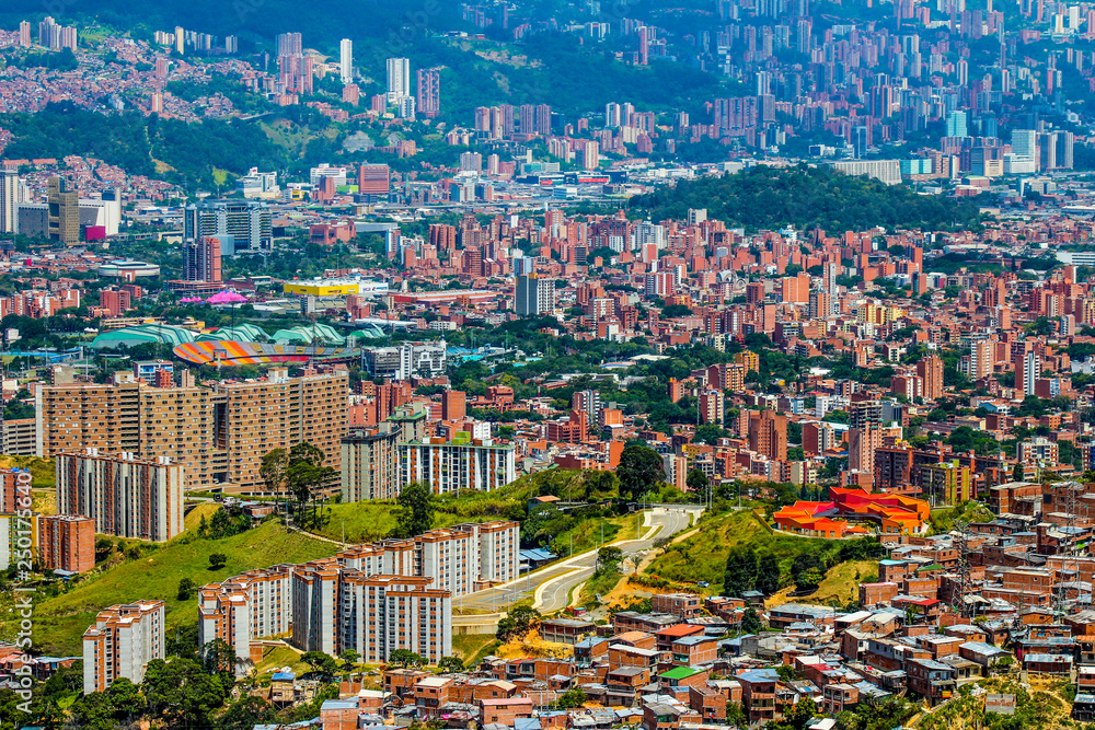 Aerial view of Latin American city