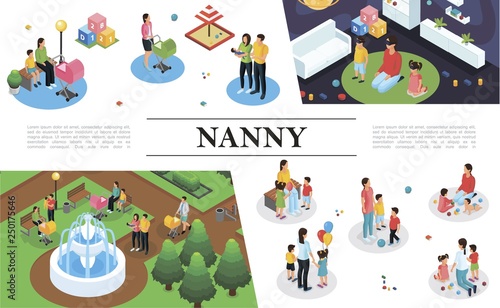 Isometric Nanny Work Concept