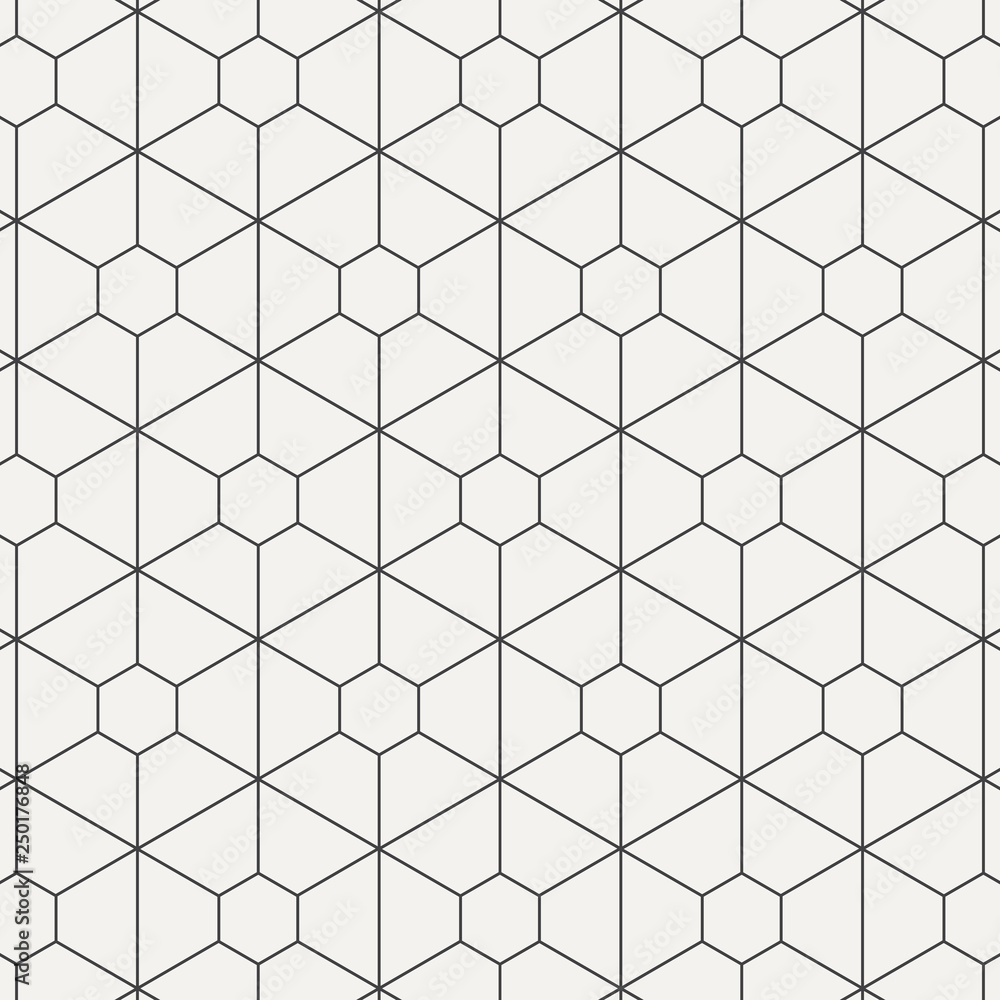 geometric linear vector pattern, repeating thin line hexagon and trapezoid shape. graphic clean for printing, fabric, background. pattern is on swatches panel geometric linear vector pattern, repeating thin line hexagon and trapezoid shape. graphic clean for printing, fabric, background. pattern is on swatches panel