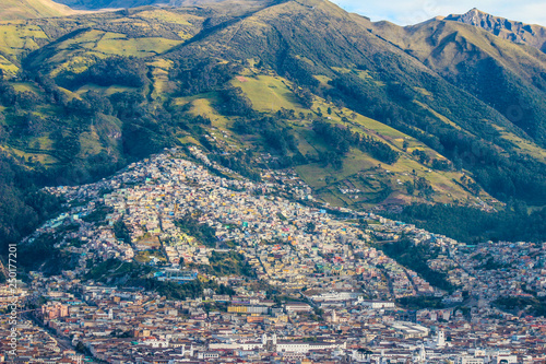 View of city in the mountains