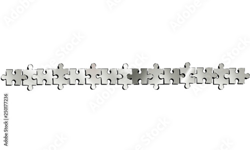 puzzle band banner silber grau