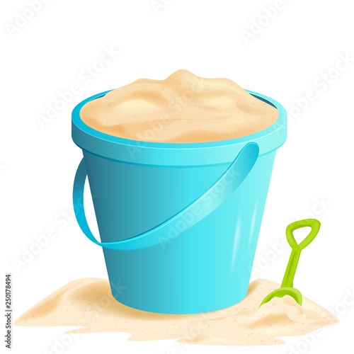 Sand bucket with shovel