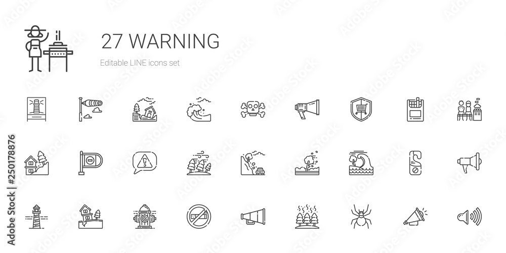 warning icons set warning icons set