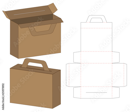 Box packaging die cut template design. 3d mock-up