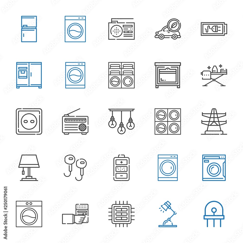 electrical icons set