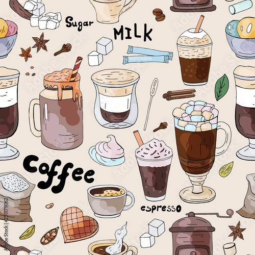 Seamless coffee pattern