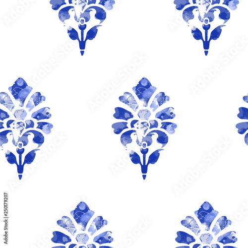 Paisley - seamless ethnic pattern. Floral oriental ethnic watercolor background. Arabic and indian tribal ornament. Ornamental motives of the paintings of oriental fabric patterns