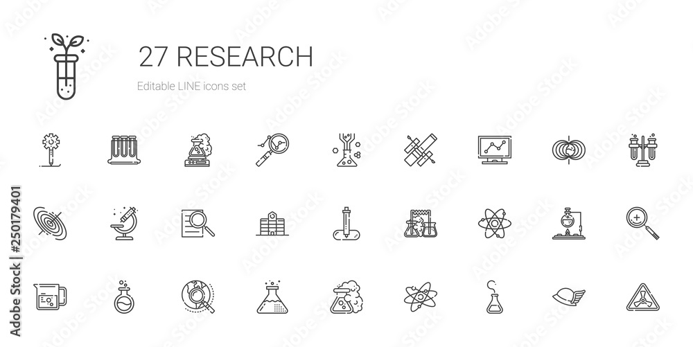 research icons set research icons set