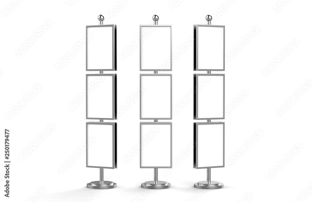 Poster stand takes multiple A2, A3, A4, A5 posters on a tall stand