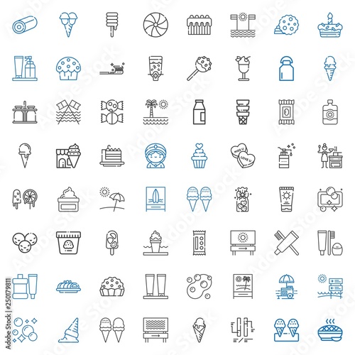 cream icons set