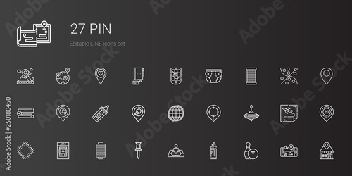 pin icons set