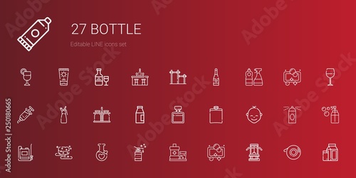 bottle icons set