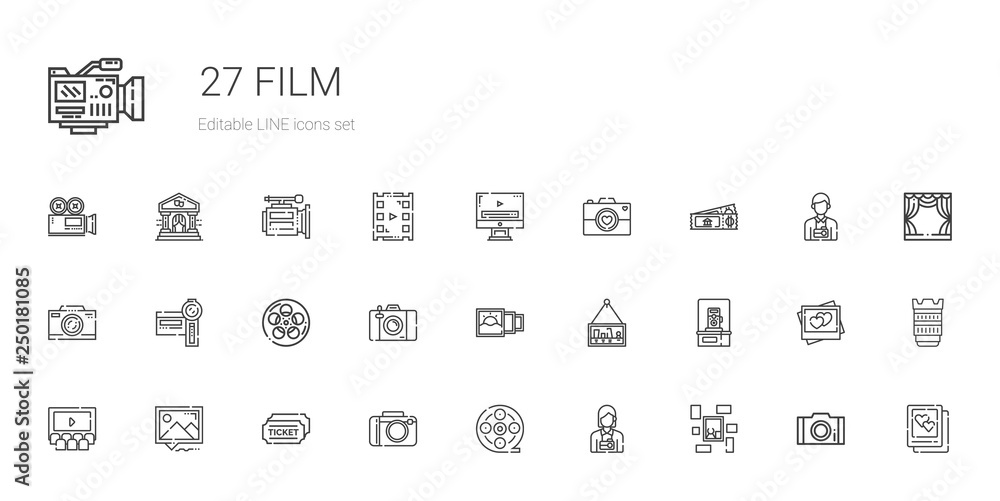 film icons set film icons set