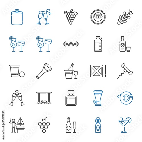 alcohol icons set