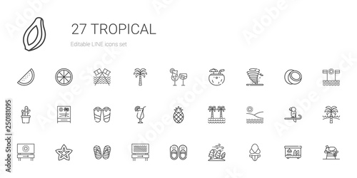tropical icons set