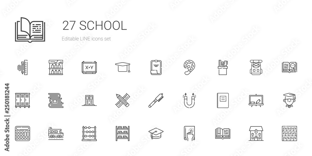 school icons set school icons set
