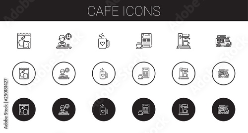 cafe icons set