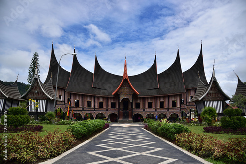 Unique Minangkabau Traditional House  In Padang, West Sumatra, Indonesia photo