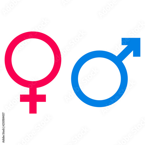 Male and Female icon symbol on white background,vector illustration.