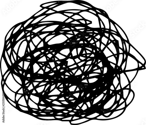 Illustration of a circle of scribble vigorously